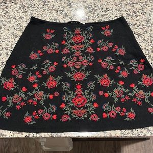 Black embroidered skirt